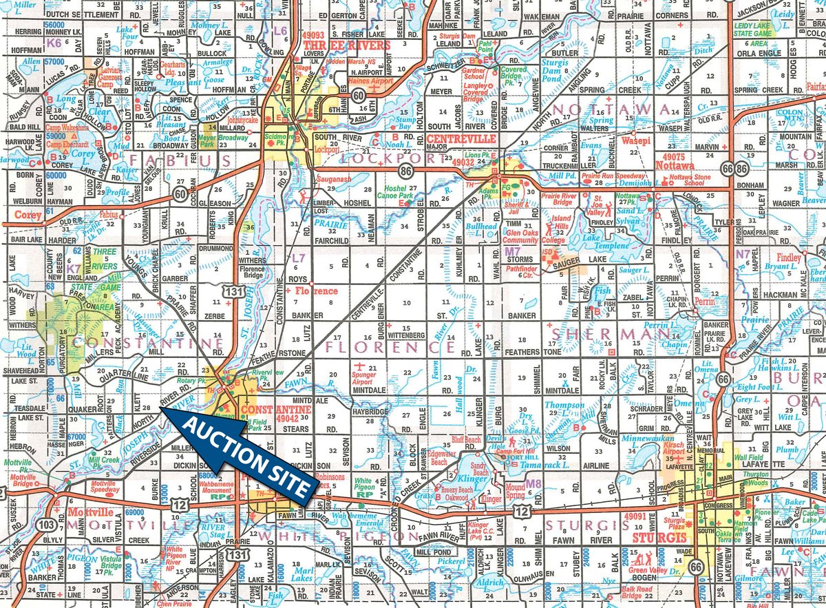 Area map - FARM EQUIPMENT AUCTION IN ST. JOSEPH COUNTY, MICHIGAN